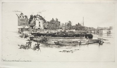 切尔西老区惠斯勒故居，1863年。 作者 弗朗西斯·西摩·哈登（Francis Seymour Haden）