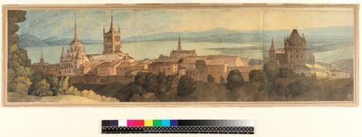 No.1483洛桑的视图，1781年（wc，铅笔和墨水在纸上） 作者 Francis Towne