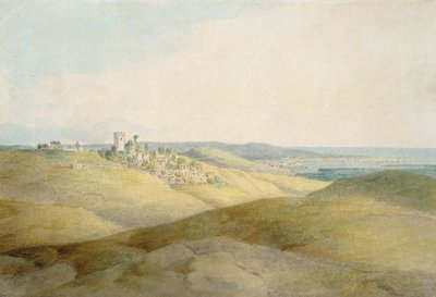 Pough Hill，靠近布德，康沃尔（笔和墨水和纸上的卫生间） 作者 Francis Towne