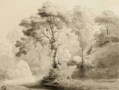 树木繁茂的风景，1774年 作者 弗朗西斯·汤恩