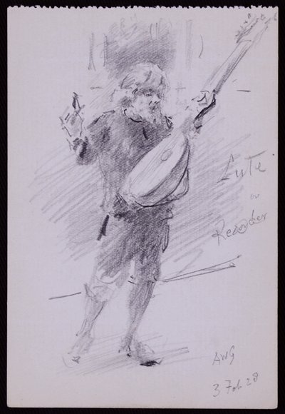 阿诺德·杜尔梅奇（Arnold Dolmetsch）的肖像 作者 弗朗西斯·威尔弗雷德·劳森