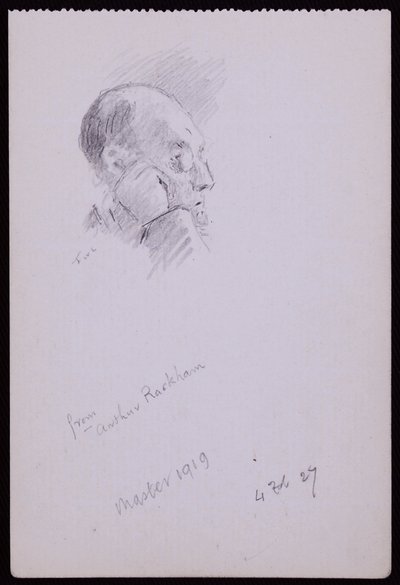 亚瑟·拉克姆（Arthur Rackham）的肖像 作者 弗朗西斯·威尔弗雷德·劳森