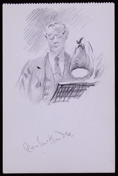 马丁·哈迪（Martin Hardie）肖像，约1931年（纸上铅笔） 作者 弗朗西斯·威尔弗雷德·劳森