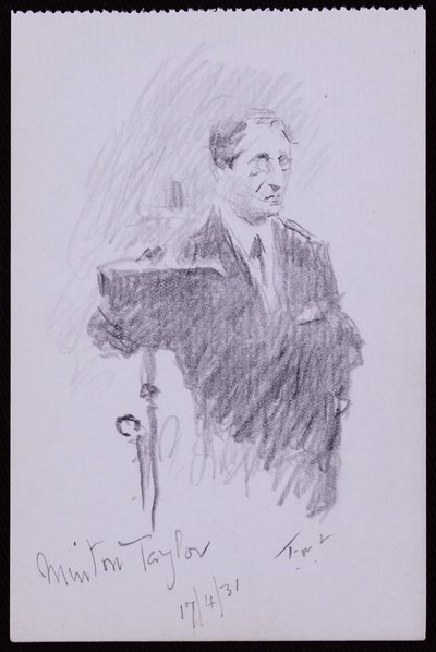 R Minton Taylor的肖像 作者 弗朗西斯·威尔弗雷德·劳森