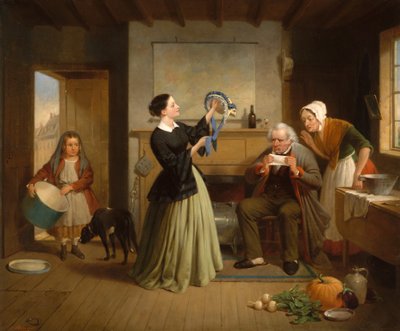 《新帽子》，1858年。 作者 Francis William Edmonds