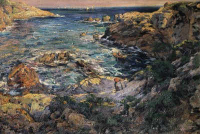“西班牙艾瓜布拉瓦海岸的景色”弗朗西斯·吉梅诺·阿拉萨（Francesc Gimeno i Arasa，1858-1927）的绘画，19 世纪末，20 世纪巴塞罗那。 加泰罗尼亚国家艺术博物馆。 作者 弗朗西斯科·吉梅诺·阿拉萨