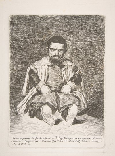 矮人，是继1778年迭戈·韦拉克斯克斯（DiegoVelázquez）之后被称为El Primo的矮人。 作者 弗朗西斯科·德·戈雅