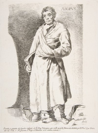 伊索伊索普索斯（Aesop Aesopus），1778年从维拉克斯奎兹之后的蚀刻作坊。 作者 弗朗西斯科·德·戈雅
