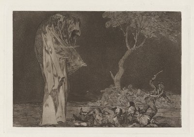 Disparate de miedo（《恐惧的愚蠢》），又名 Por temor no pierdas honor（《不要因恐惧而失去荣誉》），选自 Los disparates（《谚语》）系列 作者 弗朗西斯科·德·戈雅