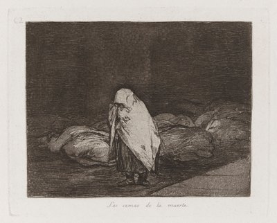 死亡之床》（Las camas de la muerte），选自《战争的灾难》（Los desastres de la guerra）第 62 版 作者 弗朗西斯科·德·戈雅