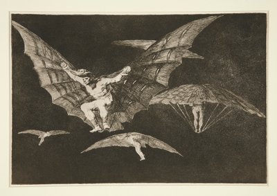 Modo de volar（飞行的方式），《谚语》系列第 13 插图 作者 弗朗西斯科·德·戈雅