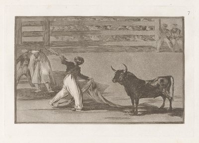 Origen de los arpones ? banderillas（鱼叉或 Banderillas 的起源），图版 7，选自 La tauromaquia 作者 弗朗西斯科·德·戈雅