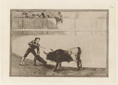 Pedro Romero matand? a toro parado (Pedro Romero Killing the Halted Bull)，La tauromaquia 第 30 版 作者 Francisco de Goya