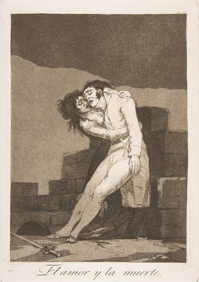 洛斯·卡普里科斯（Los Caprichos）的第10页：《爱与死》《爱与死》，1799年。 作者 弗朗西斯科·德·戈雅