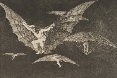 来自《异界》的车牌13：《飞行的方式》，ca。 1816-23年于1864年出版。 作者 弗朗西斯科·德·戈雅