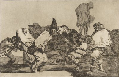 来自Disparates的板块14：嘉年华愚蠢，约。 1816-23年于1864年出版。 作者 弗朗西斯科·德·戈雅