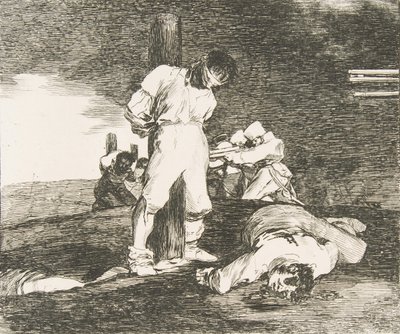战争灾难Los La Desastres de la Guerra的第15板：没有任何帮助……，1810年。 作者 弗朗西斯科·德·戈雅