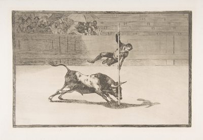 Tauromaquia的第20板：1816年[the ring]中的JuanitoApiñani的敏捷性和胆量。 作者 弗朗西斯科·德·戈雅