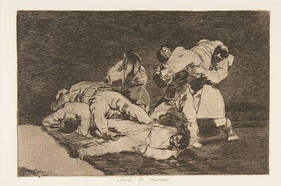 《战争的灾难》第21页，《德拉瓜拉的命运》，1810年出版，1863年。 作者 弗朗西斯科·德·戈雅