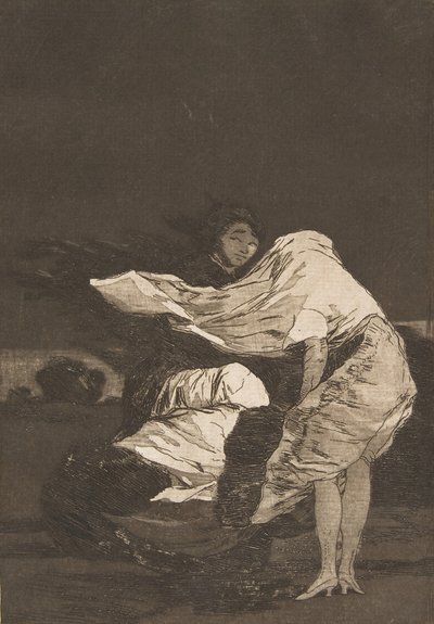 洛斯·卡普里科斯（Los Caprichos）的盘子36：糟糕的夜晚，加州马拉市。 1797-98。 作者 弗朗西斯科·德·戈雅