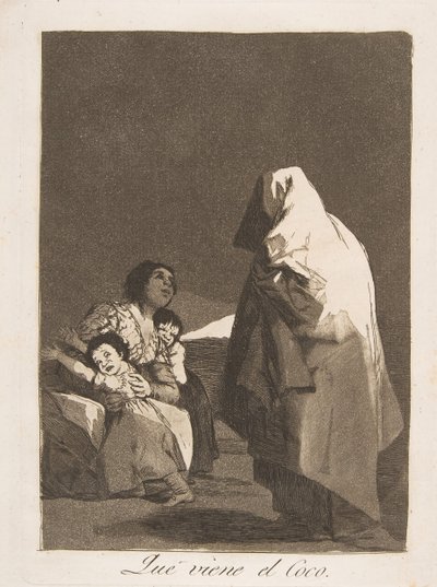 洛斯·卡普里科斯（Los Caprichos）的盘子3：柏忌人来了，可可（Coco。），1799年。 作者 弗朗西斯科·德·戈雅