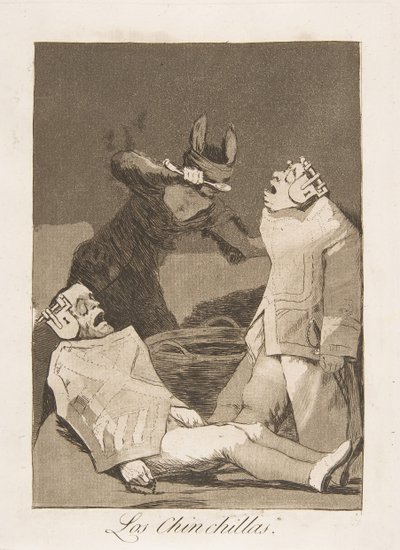洛斯·卡普里科斯（Los Caprichos）的盘子50：龙猫（Chinchillas）洛斯·龙基拉斯（Los Chinchillas），1799年。 作者 弗朗西斯科·德·戈雅