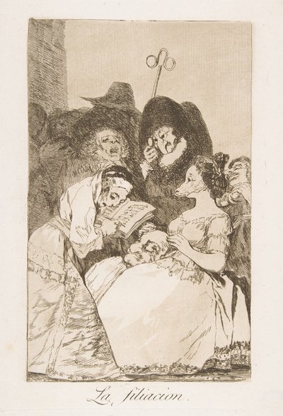 洛斯·卡普里科斯（Los Caprichos）的第57页：《纤丝的纤丝》，1799年。 作者 弗朗西斯科·德·戈雅