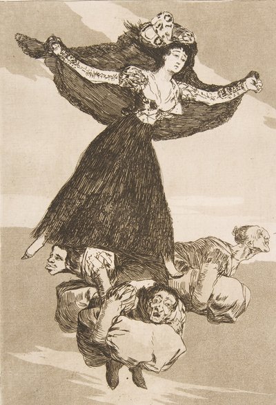 洛斯·卡普里科斯（Los Caprichos）的61号盘子：他们飞过了Volaverunt。，1799年。 作者 弗朗西斯科·德·戈雅