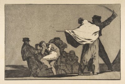 来自Disparates的板块A：知名愚蠢者，ca。 1816-23年于1877年之前出版。 作者 弗朗西斯科·德·戈雅
