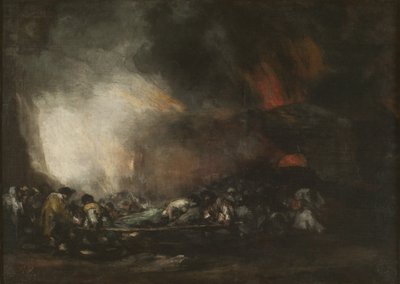 医院火灾，约1810年。 作者 弗朗西斯科·戈亚德