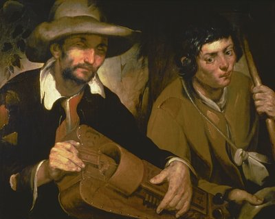 盲人Hurdy-Gurdy球员，c.1640 作者 弗朗西斯科·埃雷拉