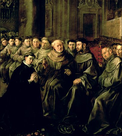 欢迎St. Bonaventure（1221-74）进入方济会令，c.1628 作者 弗朗西斯科·埃雷拉