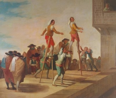 高跷（Los Zancos）。 1791-92 作者 弗朗西斯科·德·戈雅