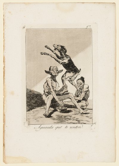 等待您被膏，从“ Los Caprichos”，1799年制版 作者 弗朗西斯科·德·戈雅