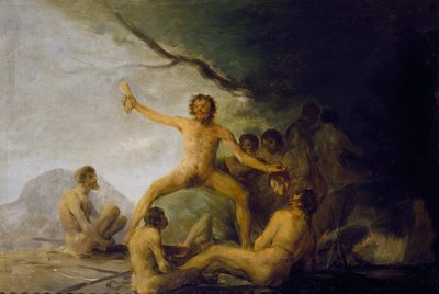 品尝人类残骸的食人族，约 1800-08 年（油画镶板） 作者 弗朗西斯科·何塞·德·戈雅 y Lucientes