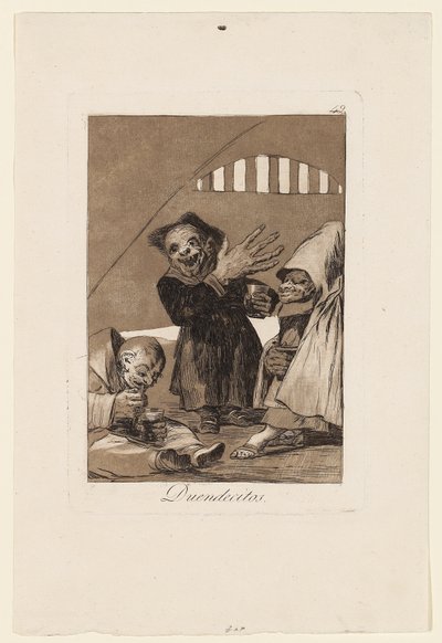 Duendecitos，盘子来自“ Los Caprichos”，1799年 作者 弗朗西斯科·德·戈雅