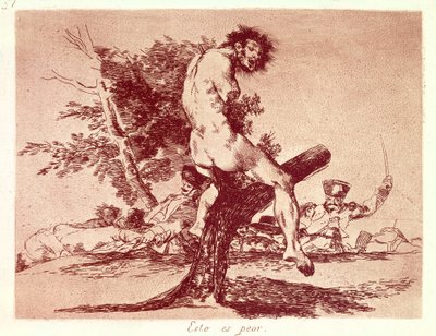 戈雅·Y·卢西恩特斯，弗朗西斯科·德（1746-1828）。 战争的灾难。 这更糟。 1810-1820。 蚀刻。 西班牙。 马德里（自治社区）。 马德里。 国家图书馆 作者 弗朗西斯科·何塞·德·戈雅 y Lucientes