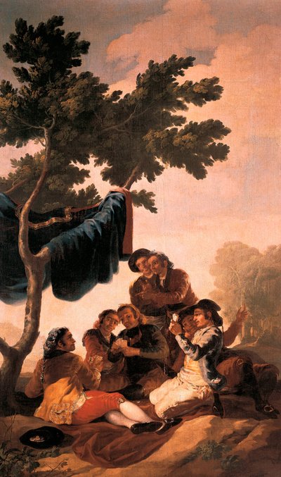 弗朗西斯科-德-戈雅-伊-卢森特（Francisco de Goya y Lucientes，1746-1828 年）为皇家挂毯工厂 1778 年为埃尔帕多宫殿餐厅制作的挂毯所画的 "玩牌者"。普拉多博物馆。马德里 作者 弗朗西斯科·何塞·德·戈雅 y Lucientes