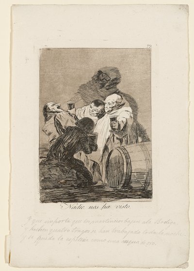 没有人看见我们，出自“ Los Caprichos”，1799年 作者 弗朗西斯科·德·戈雅