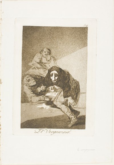 无耻之徒》，第 54 版，选自《Los Caprichos》。 作者 弗朗西斯科·何塞·德·戈雅 y Lucientes