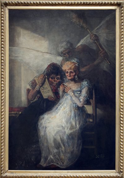 时间，说的是Les Vieilles。Francisco de Goya y Lucientes (1746-1828)的画作，布面油画，约1808-1812，19世纪初的西班牙艺术。里尔美术博物馆。 作者 弗朗西斯科·德·戈雅