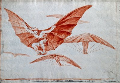 "飞行的方式" 弗朗西斯科-戈雅（1746-1828 年）纸上红色粉笔画 - 1816 年 尺寸 24,5x34,8 厘米 马德里拉萨罗-加尔迪亚诺博物馆 作者 弗朗西斯科·何塞·德·戈雅 y Lucientes