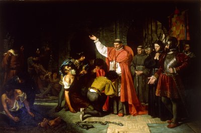 红衣主教弗朗西斯科·希门尼斯·德·西斯内罗斯（Francisco Jimenez de Cisneros，1436-1517 年）解放奥兰的基督徒囚犯，弗朗西斯科·乔弗·伊·卡萨诺瓦（Jover y Casanova，1836-1890 年） 作者 Francisco Jover y Casanova