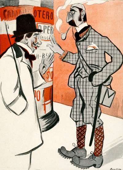 一位法国人告诉英国人他应该如何为歌剧服饰，1903年。 作者 Francisco Sancha y Lengo