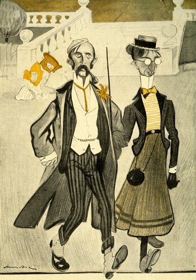 1903年，一对英国夫妇因为他们奇怪的时尚感受到嘲笑 作者 Francisco Sancha y Lengo