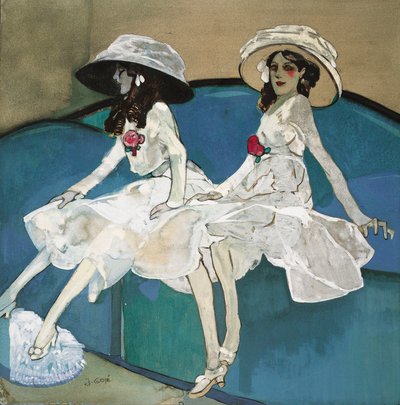 Deux soeurs - 两姐妹 - Xavier Gose（1876-1915 年）的绘画，约 1910 年 - 布面油画 - 巴塞罗那加泰罗尼亚国家艺术博物馆 作者 弗朗西斯科泽维尔戈斯