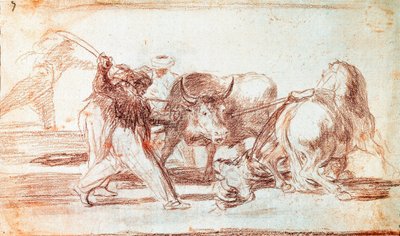 Bullfighting: the Moors who resided in Spain, disregarding the superstitions of the Koran, adopted this art of hunting by throwing spears in the open air 作者 弗朗西斯科·德·戈雅
