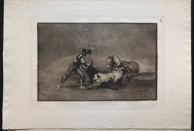 斗牛：1876年，一位西班牙骑士在失去马匹后杀死了公牛。 作者 弗朗西斯科·德·戈雅