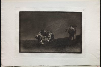 斗牛：同一个人在1876年的马德里向斗牛场投掷公牛。 作者 弗朗西斯科·德·戈雅