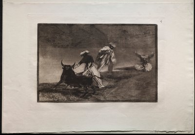 斗牛：1876年，他们与海角一起玩耍。 作者 弗朗西斯科·德·戈雅